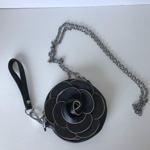 Flower Faux Leather Bag. Wristlet/Shoulder Bag.